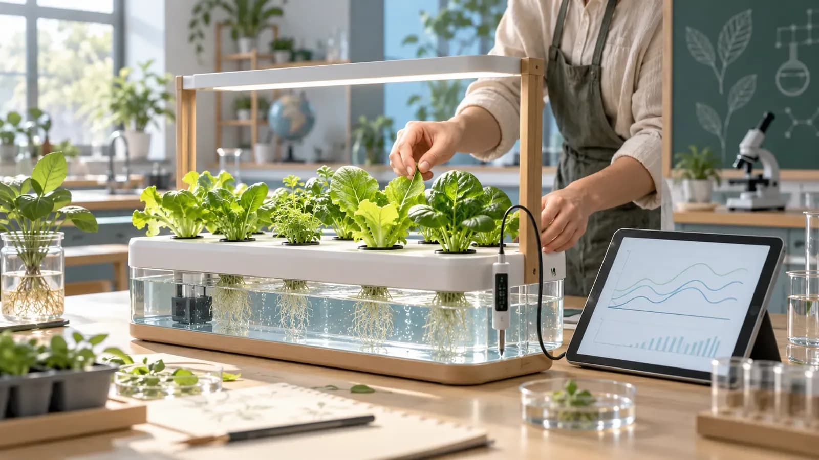 智慧种植与跨学科课程设计，AI 生成概念配图