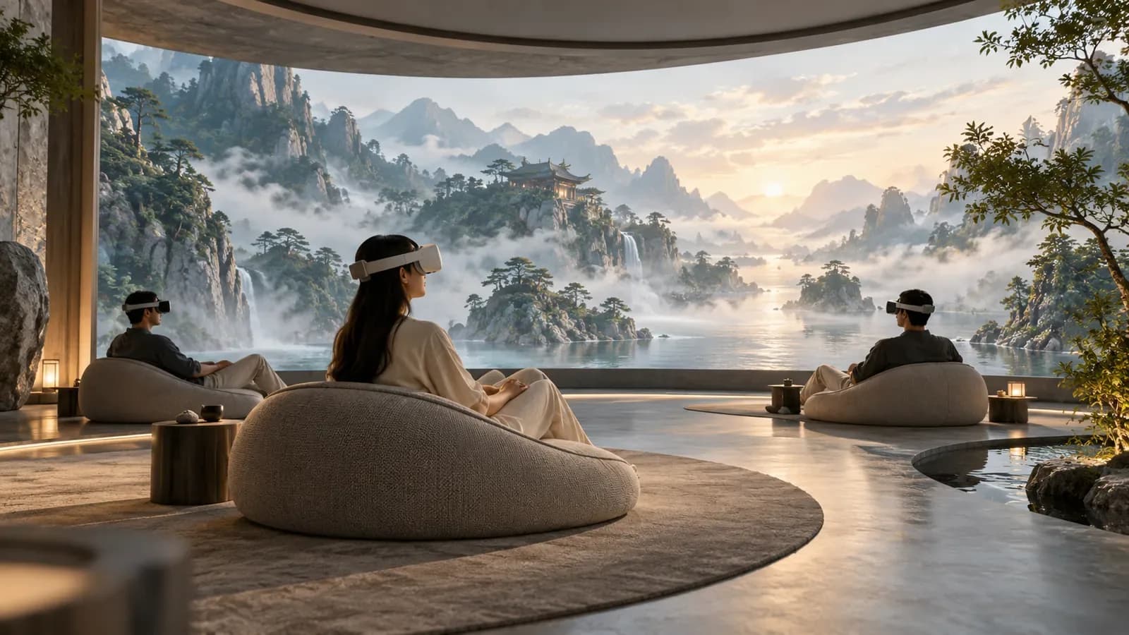 大空间 VR 叙事与沉浸内容设计，AI 生成概念配图